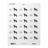 Zwarte Labrador Retriever Lab Hond En Aangepaste T Etiket (Full Sheet)