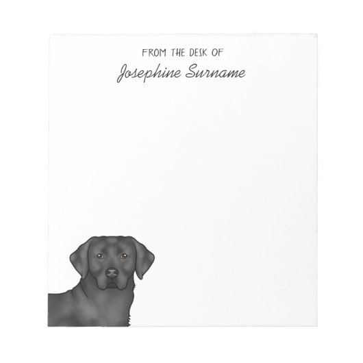 Zwarte Labrador Retriever Lab Hond Gepersonaliseer Notitieblok (Voorkant)