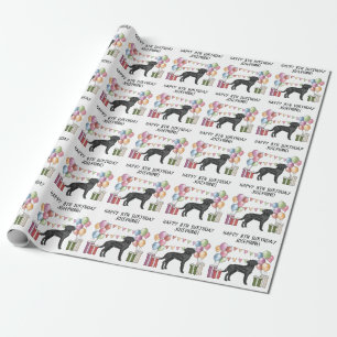 Zwarte Labrador Retriever Lab Hond Kleurrijke Verj Cadeaupapier