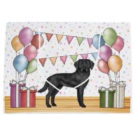 Zwarte Labrador Retriever Lab-hond Kleurrijke Verj Groot Cadeauzakje
