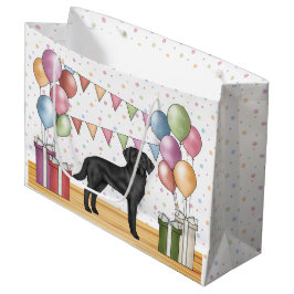 Zwarte Labrador Retriever Lab-hond Kleurrijke Verj Groot Cadeauzakje
