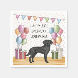 Zwarte Labrador Retriever Lab Hond Kleurrijke Verj Servet