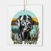Zwarte Labrador Retriever | Lab Moeder Keramisch Ornament (Links)