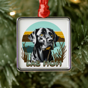 Zwarte Labrador Retriever   Lab Moeder Metalen Ornament