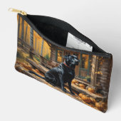 Zwarte Labrador Retriever Log Cabin Herfst Etui (Open)