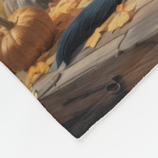 Zwarte Labrador Retriever Log Cabin Herfst Fleece Deken (Hoek)