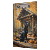 Zwarte Labrador Retriever Log Cabin Herfst Klembord (Links)