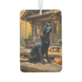 Zwarte Labrador Retriever Log Cabin Herfst Luchtverfrisser (Achterkant)