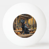 Zwarte Labrador Retriever Log Cabin Herfst Pingpongbal (Achterkant)