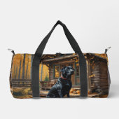 Zwarte Labrador Retriever Log Cabin Herfst Plunjezak (Voorkant)