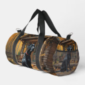 Zwarte Labrador Retriever Log Cabin Herfst Plunjezak (Rechterhoek)