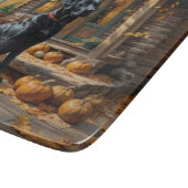 Zwarte Labrador Retriever Log Cabin Herfst Snijplank (Hoek)