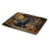 Zwarte Labrador Retriever Log Cabin Herfst Snijplank (Hoek)