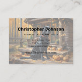 Zwarte Labrador Retriever Log Cabin Herfst Visitekaartje (Achterkant)