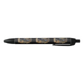 Zwarte Labrador Retriever Log Cabin Herfst Zwarte Inkt Pen (Bodem)