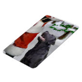 Zwarte Labrador Retriever met Kerstmis Magneet (Linkerzijde)
