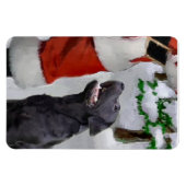 Zwarte Labrador Retriever met Kerstmis Magneet (Horizontaal)
