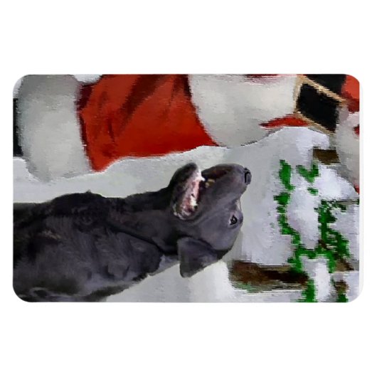 Zwarte Labrador Retriever met Kerstmis Magneet (Horizontaal)