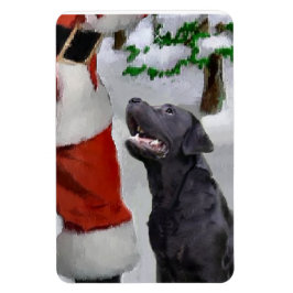 Zwarte Labrador Retriever met Kerstmis Magneet