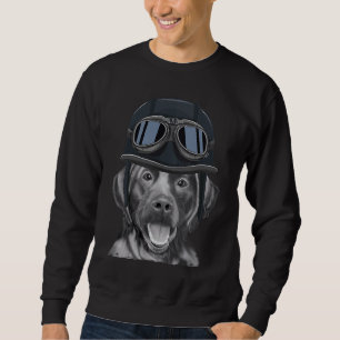 Zwarte Labrador Retriever met vintage motorfiets Trui