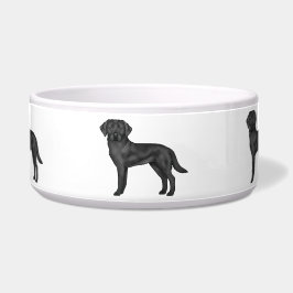 Zwarte Labrador Retriever Mooie Cartoon Lab Hond K Voerbakje