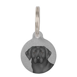 Zwarte Labrador Retriever Mooie Lab Hond Kop Grijs Huisdierpenning