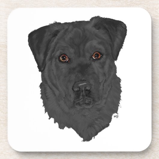 Zwarte Labrador Retriever Onderzetter (Voorkant)