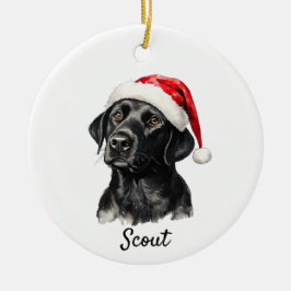 Zwarte Labrador Retriever op maat Keramisch Ornament