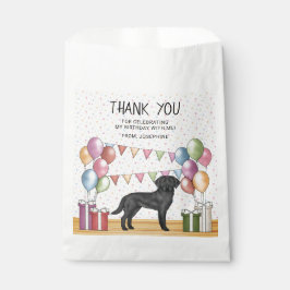 Zwarte Labrador Retriever Pastel Verjaardag Bedank Bedankzakje