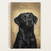 Zwarte Labrador Retriever Portret gepersonaliseerd Planner (Voorkant)