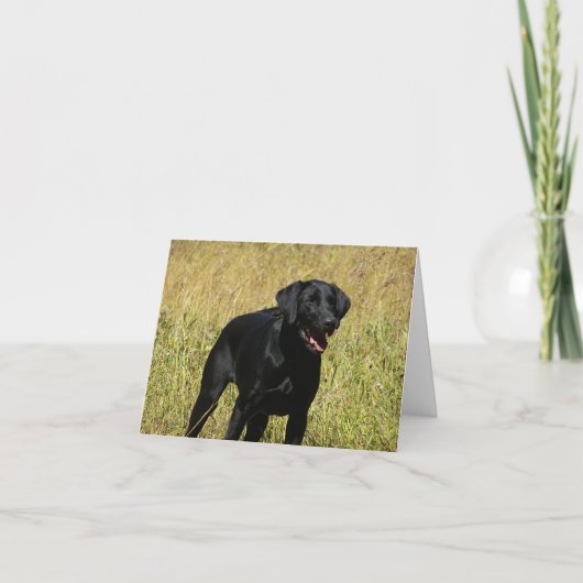 Zwarte Labrador Retriever Puppy Dog Blank Note Kaa Kaart (Voorkant)
