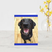 Zwarte Labrador Retriever Puppy Dog Blank Notecard Kaart (Gele Bloem)