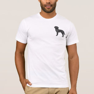 Zwarte Labrador Retriever Schattige Cartoon Hond K T-shirt