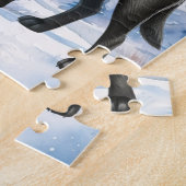 Zwarte Labrador Retriever Schattige Christmas Dog Legpuzzel (Zijkant)