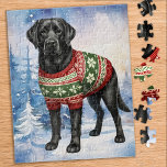 Zwarte Labrador Retriever Schattige Christmas Dog Legpuzzel<br><div class="desc">Op zoek naar een leuke en boeiende activiteit om te delen met uw familie dit vakantieseizoen? Zoek niet verder dan onze puzzel collectie met speelse Labrador Retrievers! Als hondenliefhebber, zult u de verscheidenheid van design aanbidden die wij aanbieden, met inbegrip van schattige en knuffelige puppies, beminnelijk geel, chocolade, en zwarte...</div>