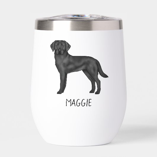 Zwarte Labrador Retriever Schattige Lab Hond En El (Voorkant)