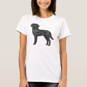 Zwarte Labrador Retriever Schattigee hondenillustr T-shirt (Voorkant)