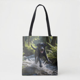 Zwarte Labrador Retriever Schouder Canvas tas
