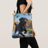 Zwarte Labrador Retriever Schouder Canvas tas (Dichtbij)