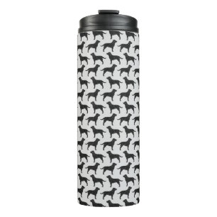 Zwarte Labrador Retriever Silhouetten Patroon Thermosbeker
