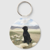 zwarte labrador Retriever Sleutelhanger (Voorkant)