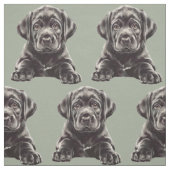 Zwarte Labrador Retriever  Stof (Swatch)