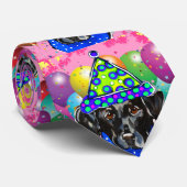 Zwarte Labrador Retriever Stropdas (Opgerold)