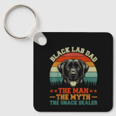 Zwarte Labrador Retriever Vader Zwarte Lab Vader Sleutelhanger (Voorkant)
