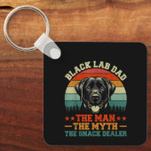 Zwarte Labrador Retriever Vader Zwarte Lab Vader Sleutelhanger (Voorkant)