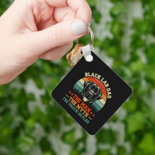 Zwarte Labrador Retriever Vader Zwarte Lab Vader Sleutelhanger (Hand)