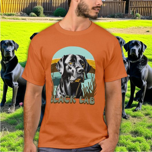 Zwarte Labrador Retriever Vintage Tekst T-shirt