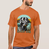 Zwarte Labrador Retriever Vintage Tekst T-shirt (Voorkant)