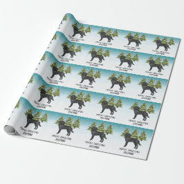 Zwarte Labrador Retriever Winterwoud Aangepaste Te Cadeaupapier