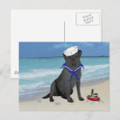 Zwarte Labrador Retriever Zeiler Briefkaart (Voorkant / Achterkant)